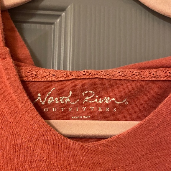 Coral Hooded Long Sleeve Top North River Outfitters Size XL Boho Hoodie - Picture 6 of 6